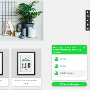 Iconos de redes sociales + links de Whatsapp